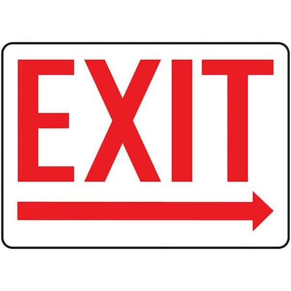 signs; exit (arrow right)
