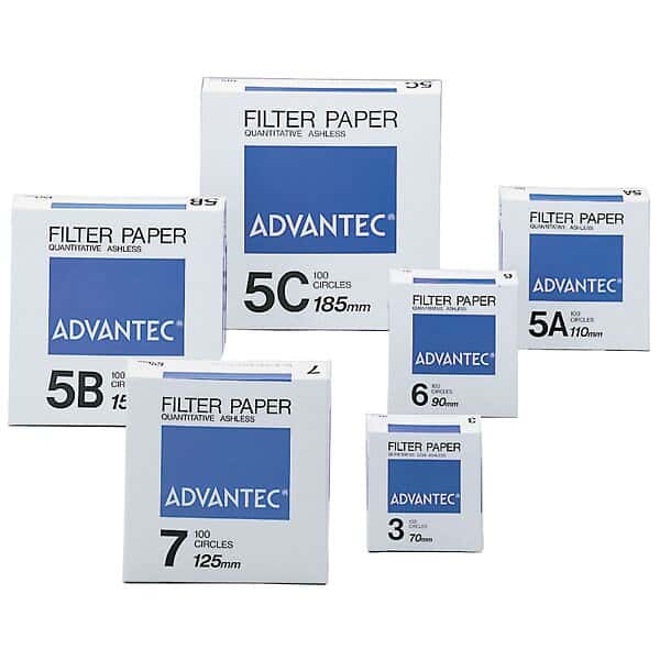 Advantec Grade No. 5C Ashless Filter Paper for Fine Retention ColeParmer
