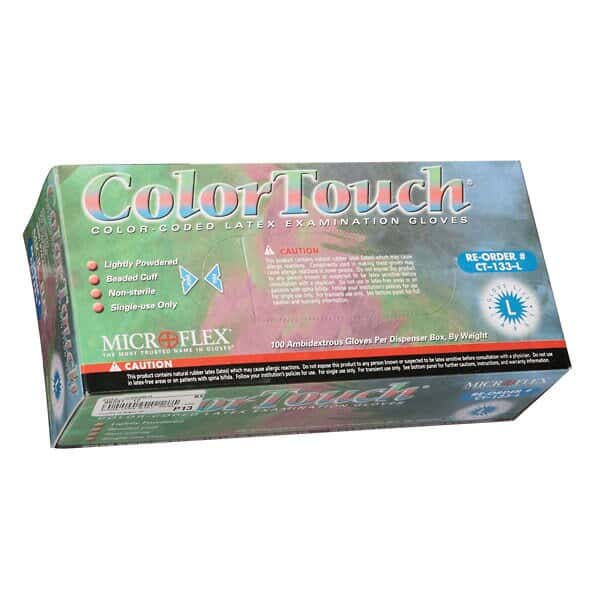 Microflex Color Touch Latex Gloves ColeParmer