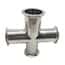 Cole-Parmer® Sanitary Clamp Fittings, Cross Union, 316 Stainless Steel
