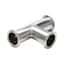 Cole-Parmer® Sanitary Clamp Fittings, Tee Union, 316 Stainless Steel